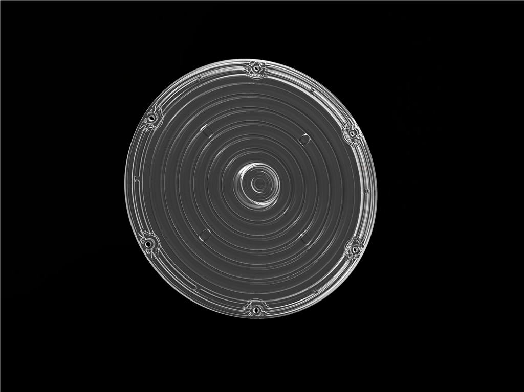 184mm 100w 150w 200w Runde LED-Beleuchtungsoptik mit Abrazin-Beschichtung PC-Material IP66 Schutzniveau
