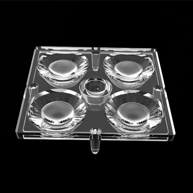 50*50mm 30 Grad 4 in 1 LED-Licht Linsen PC-Material für Hochwasserbeleuchtung SMD7070/ 5050/4*3030
