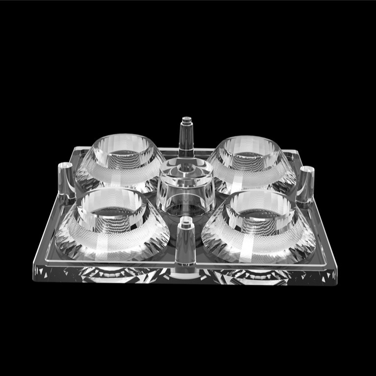 50*50mm 30 Grad 4 in 1 LED-Licht Linsen PC-Material für Hochwasserbeleuchtung SMD7070/ 5050/4*3030