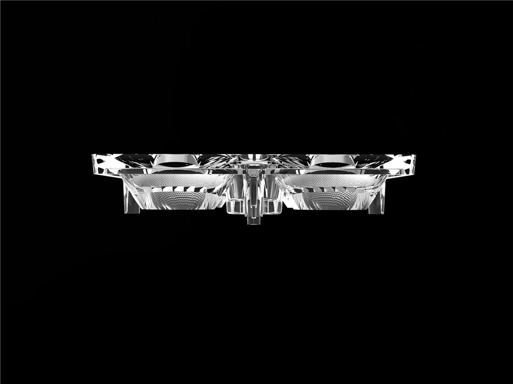 50*50mm 30 Grad 4 in 1 LED-Licht Linsen PC-Material für Hochwasserbeleuchtung SMD7070/ 5050/4*3030