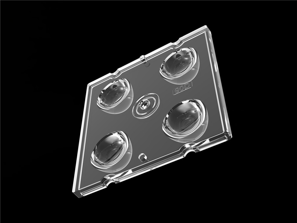 50*50mm 60 Grad 4 in 1 LED-Licht Linsen PC-Material für Hochwasserbeleuchtung SMD7070/ 5050/4*3030