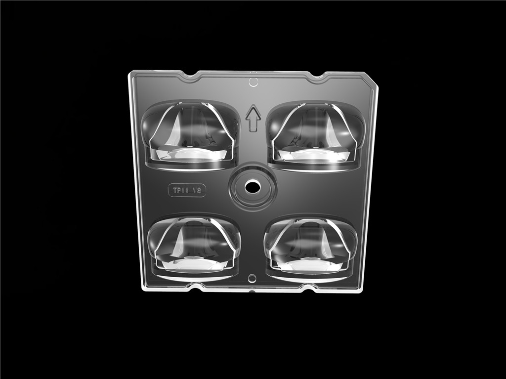 50*50mm 55*152 Grad/TYPE2-VS 4 in 1 LED-Licht-Linsen PC-Material für LED-Straßenlichtmodul SMD3535/5050LED