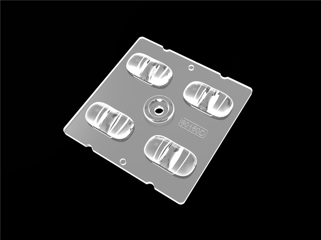 4IN1 50*50mm 80*160 Grad Linsenstrahlwinkel LED-Straßenbeleuchtung für Stadtbeleuchtung